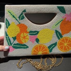 Bright and happy beaded citrus 🍊 clutch